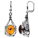 Ostsee Schmuck Damen Ohrhänger 925/000 Sterlingsilber mit Bernstein oxydiert