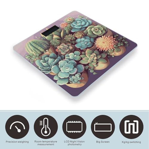 Báscula digital para baño con vidrio templado y pantalla LCD miniatura 3