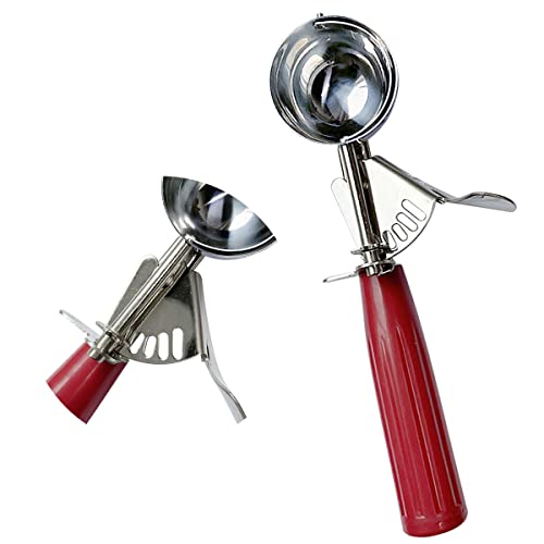 1 Pcs Stainless Steel Ice Cream Scoop Set Dishers Scoops Cookie Scoop Set Food Scoop, Red Handle (1.97 Inch) #TOP3