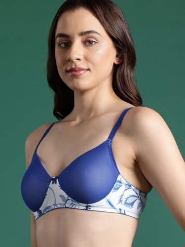 Image of LEADING LADY Women Printed Lightly Padded Non Wired Seamless T-Shirt Bras | Adjustable Straps | Full Coverage | Everyday Bra (Pack of 1)