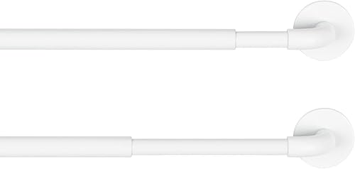 KXLife Paquete de 2 barras de cortina autoadhesivas ajustables de 38 pulgadas para metal, puertas de madera, barra lateral multiusos de 17 a 28