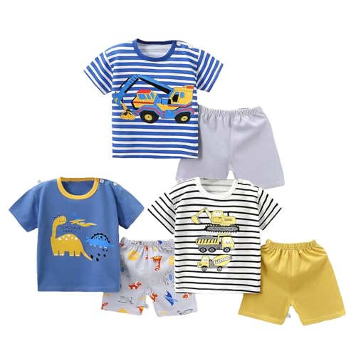 Image of Toddler Baby Boy Clothes for 2t 3t Boys Cute Summer Short Sleeve T-Shirt Tops Shorts Clothes Sets Baby Boy Outfits