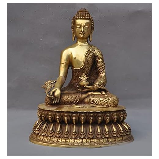 14" Tibet Buddhism Fane Brass Copper Sakyamuni Shakyamuni MedicineStatue Halloween