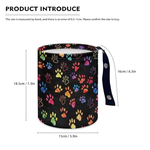 Image of Colorful Mushrooms Car Garbage Can - Small Trash Can with Leak Proof Inside Liner and Hanging Strap - Portable Car Organizer Essentials