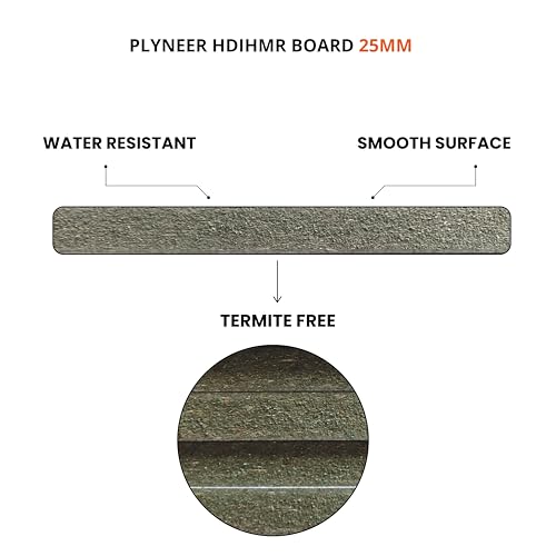 Image of Plyneer HDIHMR MDF Board - High-Density Moisture & Impact Resistant Wood for Modern Furniture & Interior Designs (25mm)-8ft x 4ft