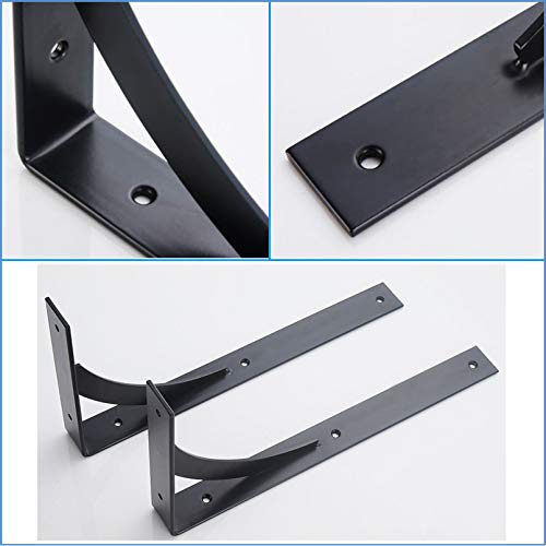 Supports d'étagère suspendue support d'angle en acier noir 400x200 mm