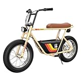 Razor Rambler 16 Electric Retro Mini Bike Ride for Teens Ages 18+, 220 lb Max Weight, Tan – 350W Motor, Up to 15.6 Mph, 45-Min Run Time, Twist-Grip Throttle, Spoked Wheels w/ 16” Pneumatic Tires