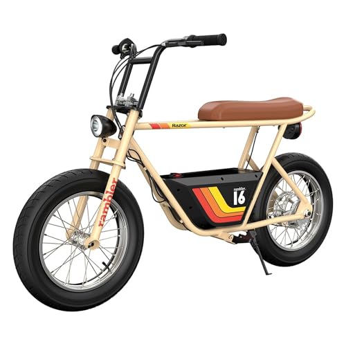 Razor Rambler 16 Electric Mini Bike, 350W, 15.6 MPH, Tan