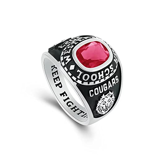 PJM Mementos USA Premium Class Ring Authentic Class Ring for Men – Men's Ultimate Collection – Genuine 925 Sterling Silver or 10KT Gold – Customized High School College University Men's Class Ring – Graduation Gifts3
