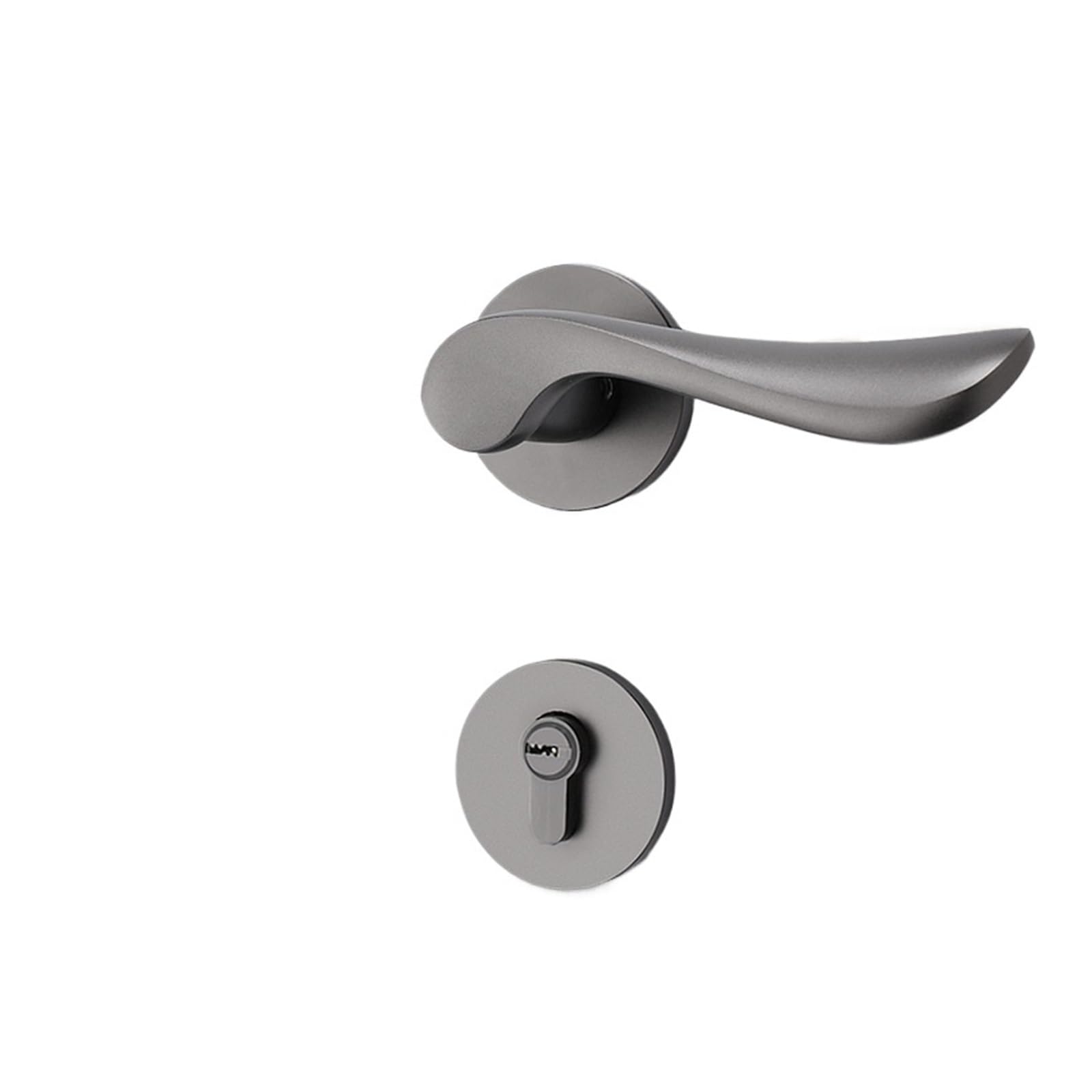 ZONSHJDKR Silent Split Lock Bedroom Exterior Door Handle Aluminum Alloy Indoor Wooden(DS 102 Dumb Gun)