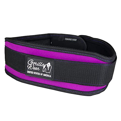 GORILLA WEAR 4 Inch Women's Lifting Belt - Black/Purple L