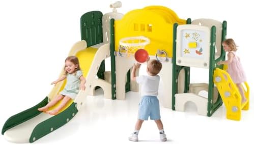 Costzon 10 in 1 Toddler Slide Set w/Magnetic Whiteboard for Age 18+ Months