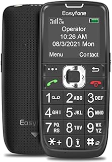 Easyfone Prime-A6 Unlocked 4G LTE Feature Cell Phone | Easy-to-Use Big Button Simple Mobile Phone | SOS Button & Flashlight | Big Battery & Easy Charging Dock | FCC/IC/CE Certified