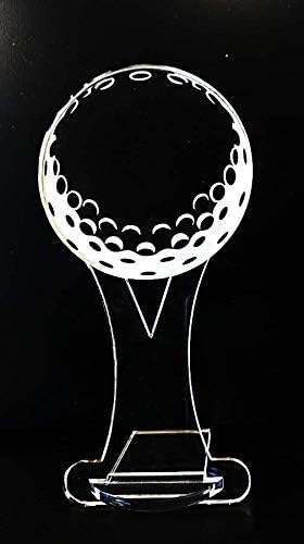 Personalized, Customizable Acrylic Golf Trophy with Golf Ball on Tee | 6, 7, or 8 Inches Tall | Free Engraving