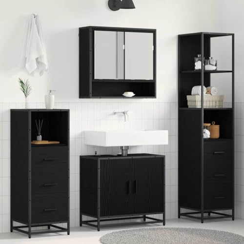 Meuble de salle de bain suspendu moderne 4 pièces rangement vanité
