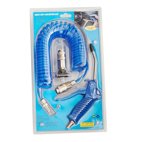 Toysmith エアブローダスターセット エアーダスター トラックエアコンプレッサー用高耐久 5MロングコイルPUホースで使いやすい 耐久性のあるエアシートブローセット, 4×6mm