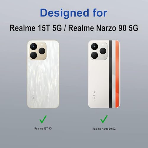 Image of amazon basics Back Case Cover for Realme 15T 5G | Magnetic Case with Built-in Metal Ring | Supports MagSafe Charger, Wallet & Car Mount | Shockproof Hybrid PC + TPU | Blue