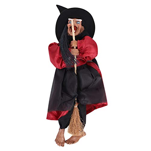 Petit Fantôme Suspendu Accessoires Halloween Pendaison Poupée Squelette Contrôle Sonore Sorcière Fantôme Suspendu Yeux Eblouissants Cris Effrayant Décoration d'Halloween pour Maison Hantée KTV Pub Cover