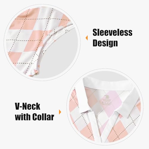 Image of BGOWATU Women's Sleeveless Golf Polo Shirts Collared V Neck Tennis Tank Tops UPF 50+ Quick Dry Lightweight