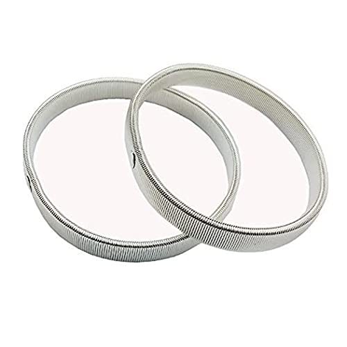 NewSilkRoad Men's Shirt Sleeve Metal Armbands/Garters/Holders (Silver)