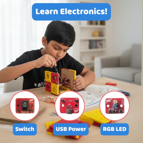 Image of Glo‑Lamp Gadget Making Kit | USB Powered Night Lamp Kit | 3‑Color RGB Mood Lamp | Learn Electronics | Useful Science Project | Educational Gift for Children Ages 8 to 14