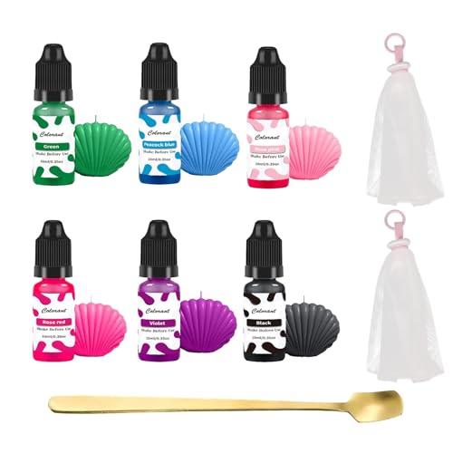 Caelura Seifenfarbe Set 6 x 10ml, Flüssig Seifenfarben Färbende für die DIY Seifenherstellung, Badebomben, Kerzen, Raumdüfte, Seifen Farbe