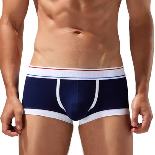 Mens Boxers Underwear, Cotton Comfortable Breathable Low-Waist Home Boxers for Men