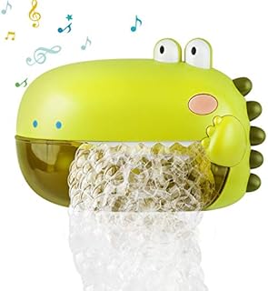 Lehoo Castle Bath Bubble Machine, Automatic Baby Bath Toys, Dinosaur Bubble Maker with 12 Songs, Gift for Babies Boys Girls(250mL)