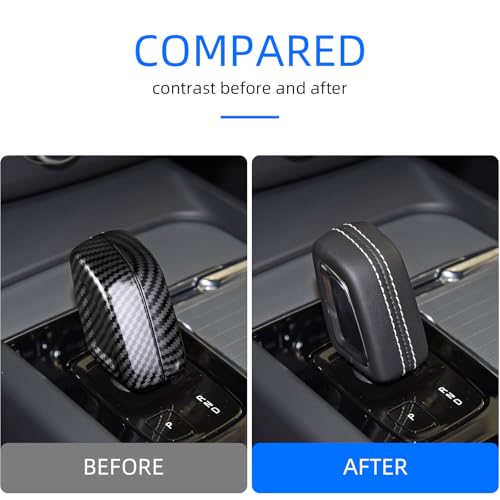 Image of for Volvo XC90 560 XC60 XC40 590 V60 V90 Interior Accessories car Gear Shift Knob Panel Cover ABS Carbon Fiber Pattern Sticker (Classic)