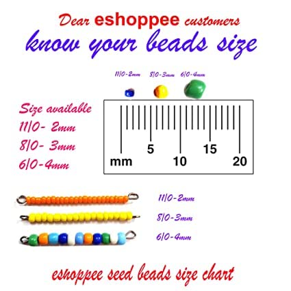 Image of eshoppee 11 /0 Red Yellow Orange Glass Seed Beads | Imported, Jewellery Making Kit, Art and Crafts Materials, Necklace Bracelet Earring Making, DIY Kit