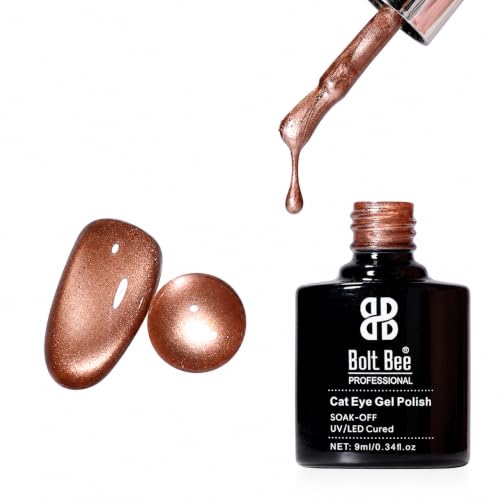 Image of Bolt Bee Silk Cat Eye Magnetic UV Gel Nail Polish 9ML- Cat Eye Effect, Long Lasting Chip Resistant Gel Polish, Professional Nail Art Gel, UV LED Lamp Cure, Smooth Shimmer Finish (CAT EYE NO. 01)