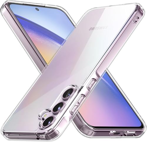 Image of NISHTECH for Samsung Galaxy A55 5G (2024) Premium Transparent Hybrid Soft Slim Dust Proof Back Case Cover Silicone with Camera Protection