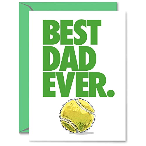 Play Strong Tennis Dad Appreciation Card Best Dad Ever. 1-Pack (5X7) Illustrated Sports Fathers Day Greeting Card And Envelope Awesome For Volleyball Dads, Gifts And Gratitude - He'll Love It! #TOP18
