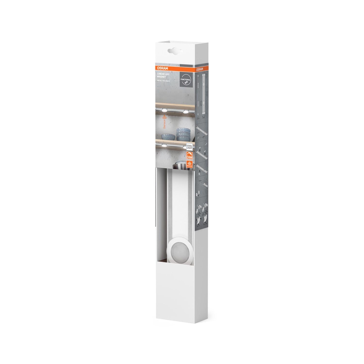 Licht-Erlebnisse LED Deckenleuchte mit Bewegungsmelder Aluminium Metall Weiß 4000 K modern funktional Küche Badezimmer Regal Schrank B:44.5 cm Wandlampe Flur