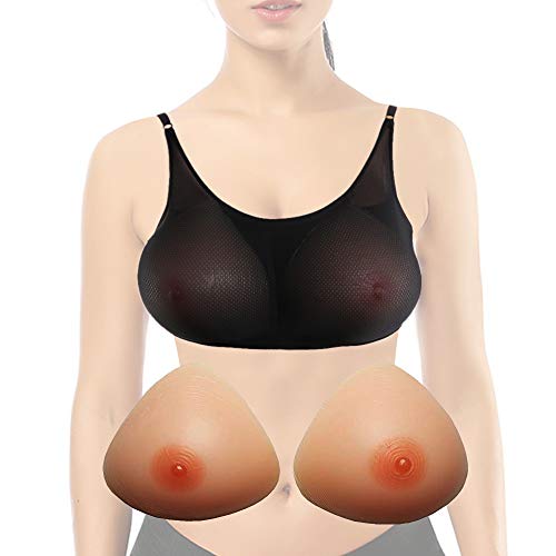 CTKOLYS Soutien-Gorge De Mastectomie Soutien-Gorge Confortable avec Poches en Forme De Triangle Cache-Sein Artificiel sous-Vêtement,Black,M~600g Cover