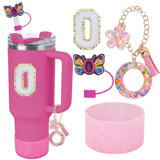 Use for Stanley Cup Accessories Charms 40oz 30oz,Compatible with Stanley Cup Letter Charms for Handle Silicone Boot,Straw Cover Topper & Sticker