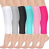 6 Pairs Calf Compression Sleeve Women Footless Compression Stockings Elastic Leg Sleeve for Running Nurse Pregnant (Small)