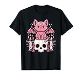 Kawaii Pastel Goth Cute Creepy Cat Bat Skeleton Men Women Girls Kids T-Shirt