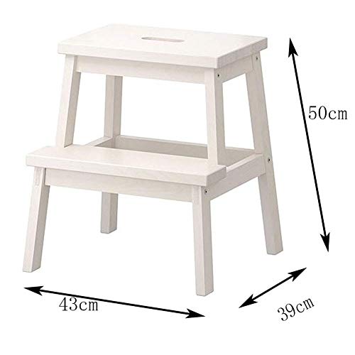 Taburete de madera maciza anticaídas para niños altura 50 cm color blanco 3