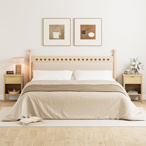 Table de chevet rotin et chêne pour optimiser votre chambre - 7