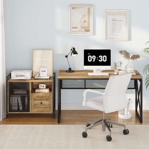 Image of Klaxon Modern Computer Table for Home PC - Multipurpose Office Desk for Home & Work | Gaming Table, Computer Table, Desktop Table for Home Office (Gillian 120 CM - Forest Dark, with Installation)