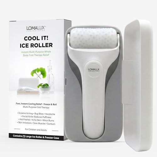 Loma Lux Cool IT! ICE Roller Multi-Purpose Face & Body Cold Therapy for Skin Itch Puffiness Eczema Minor Burns & Sunburn Relief | Soothing Reusable