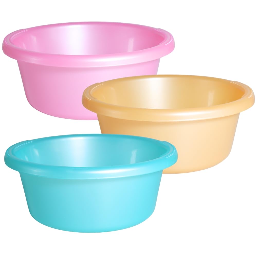 Sunaira Mikso Multipurpose Round Plastic Bowl 750 ml |Mixing,Serving,Washing Fruits Vegetables,Hair Colour,Dough and Food Storage|Food Grade,Stackable|Kitchen,Salon|Set of 3|Green Orange Pink-image-40