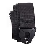 Perri’s Leathers Ltd. - Guitar Strap – Nylon – Lock End - Black - Adjustable - for Acoustic / Bass / Electric Guitars – Made in Canada (NWSPL-7157)