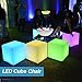YESIE 16-Inch Cordless LED Cube Chair Light,Detachable Easy Charging,Remote Control Side Table,Accent Lava Lamp,16 RGB Colors Tesseract Cube Mood Lamp for Adult