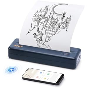 iDPRT Portable-Printer Wireless for Travel, 300DPI Inkless-Thermal-Small-Printers for Home Use, Office, Vehicles, Mobile Bluetooth Printer Supports 8.5" x 11" US Letter, for Smartphone & PC,