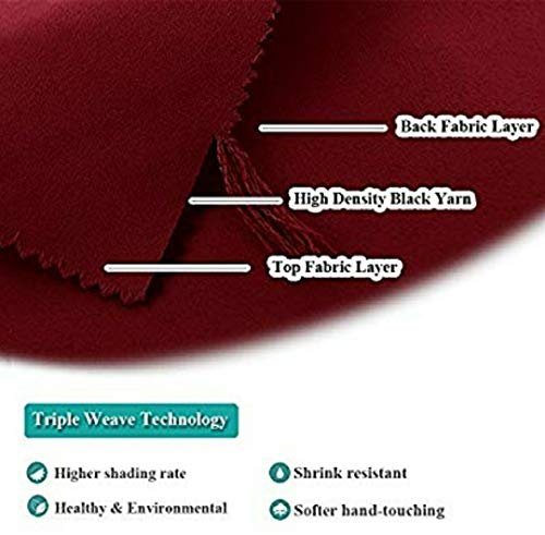 Image of Comfy Home Fabric Solid Grommet Curtain, 7 Feet, Burgundy, Pack of 2