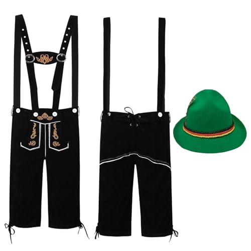 Tenue bavaroise de déguisement homme avec pantalon en cuir et chaussettes