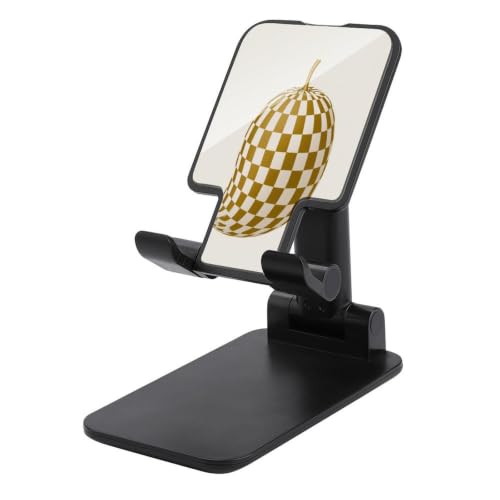 DuduYH Minimalist Mango Checkered Pattern Cell Phone Stand Foldable Adjustable Phone Stand for Desk