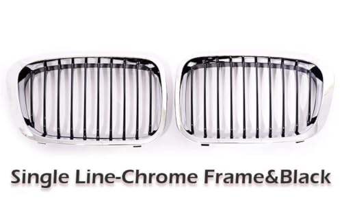 Calandre à Lamelles Simples Chrome Black pour BMW Série 3 E46